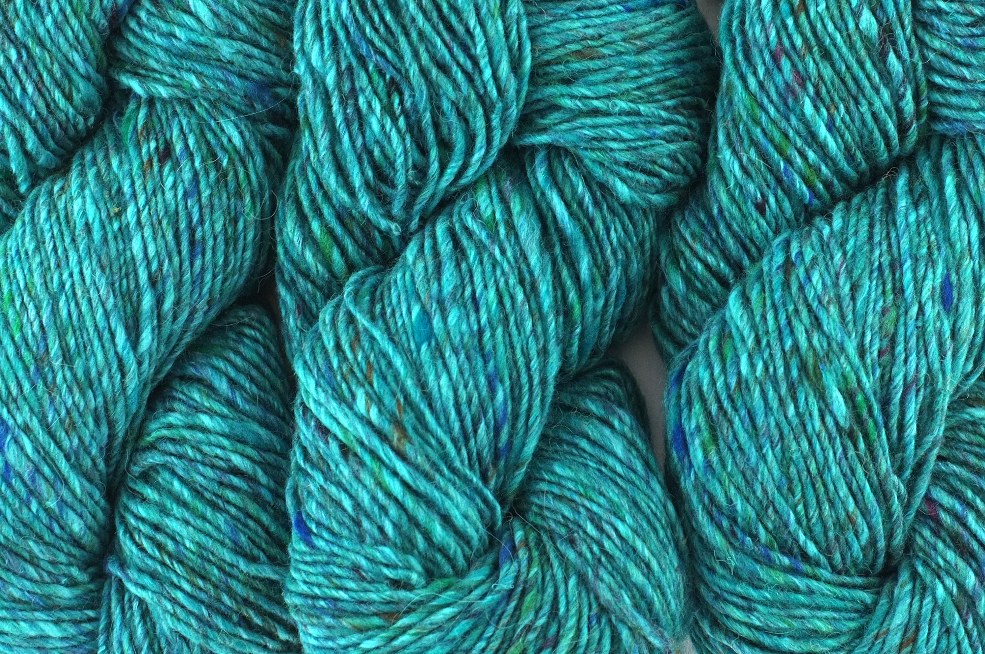 Noro Madara Color 26, Onsen, wool silk alpaca, worsted weight knitting yarn, teal tweed by Red Beauty Textiles