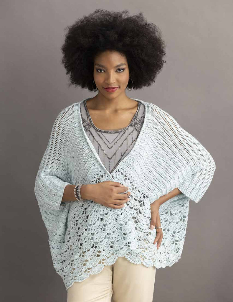 Margaux crochet poncho in Hempathy - Free Download - Red Beauty Textiles