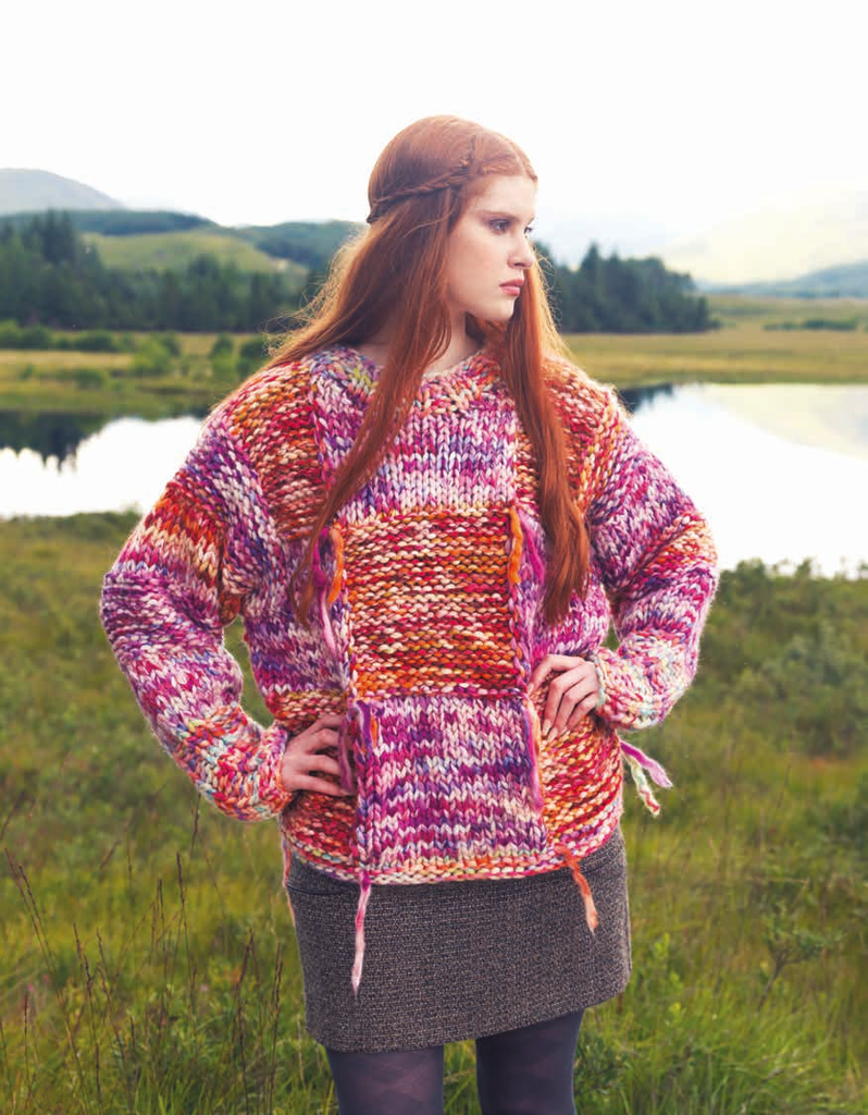 Maude oversized pullover with Enorme, a free digital knitting pattern by Red Beauty Textiles