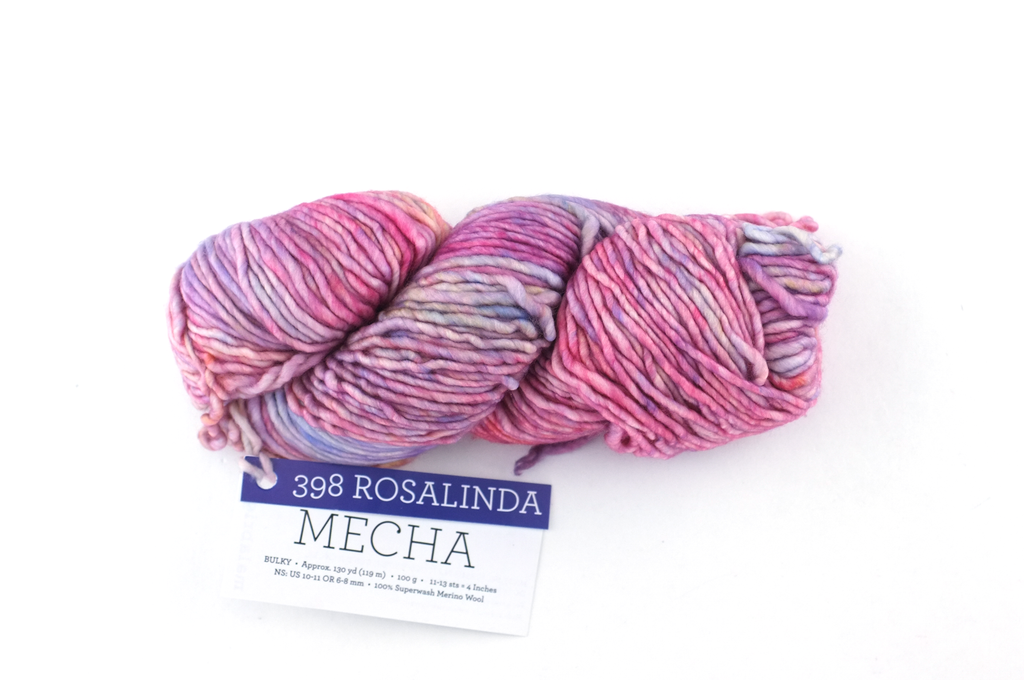 Malabrigo Mecha in color Rosalinda, Merino Wool Bulky Weight Knitting Yarn, pastel pinks, peaches, #398 by Red Beauty Textiles