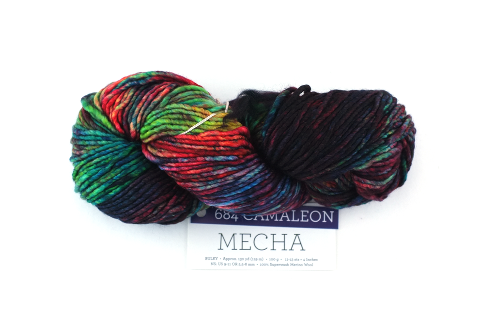 Malabrigo Mecha in color Camaleon, Merino Wool Bulky Weight Knitting Yarn, greens, blues, #684 by Red Beauty Textiles