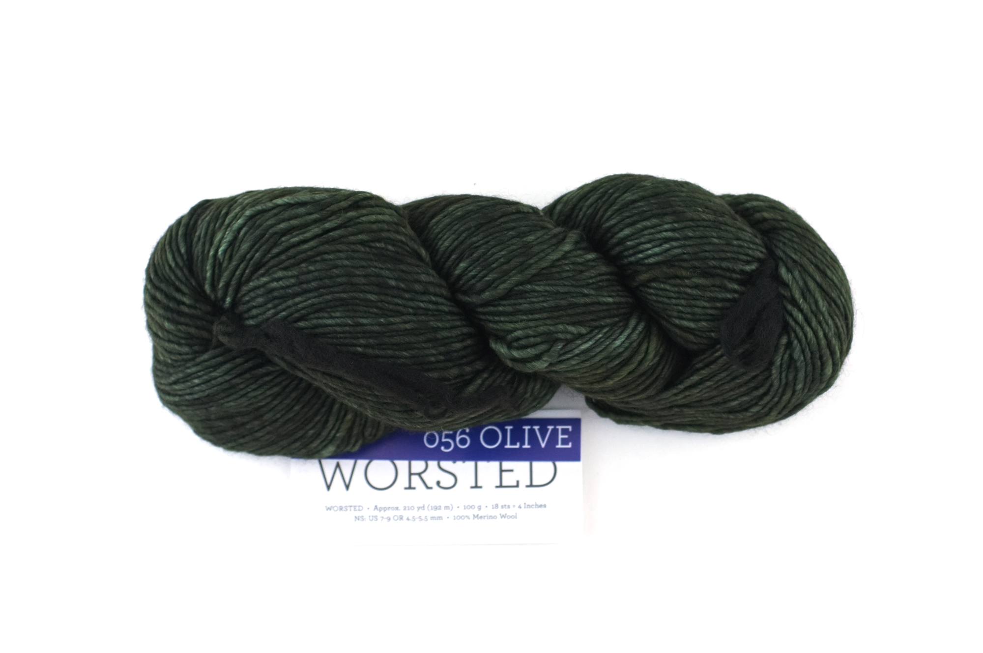 Malabrigo Worsted in color Olive, #056, Merino Wool Aran Weight