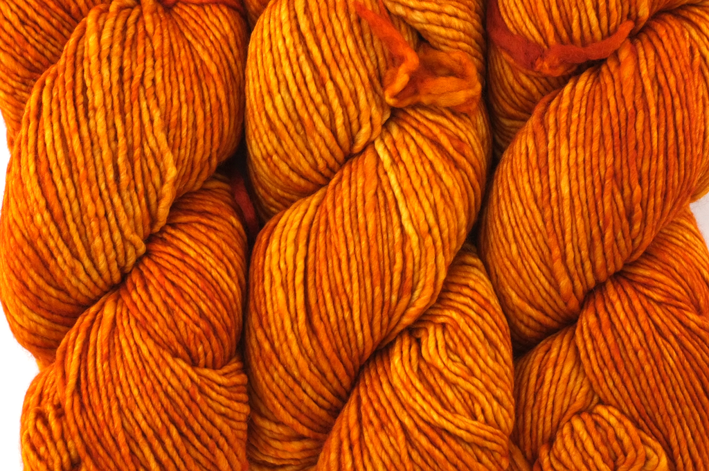 Malabrigo Worsted in color Sunset, Merino Wool Aran Weight Knitting Yarn, sunny yellow orange, #096 - Red Beauty Textiles