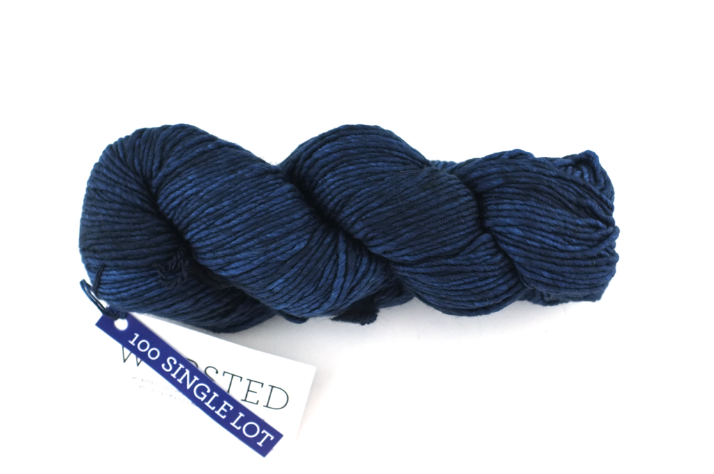 Malabrigo Worsted sample sale, dark blue Merino Wool Aran Weight Knitting Yarn, single lot sale by Red Beauty Textiles