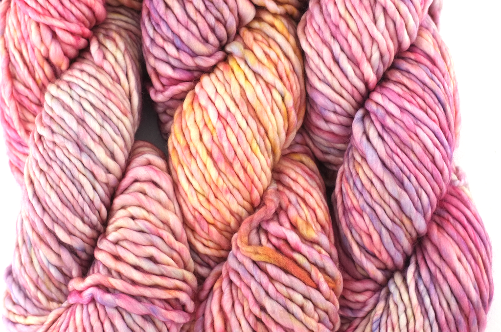 Malabrigo Noventa in color Rosalinda, Merino Wool Super Bulky Knitting Yarn, machine washable, pastel pinks, peaches, #398 by Red Beauty Textiles