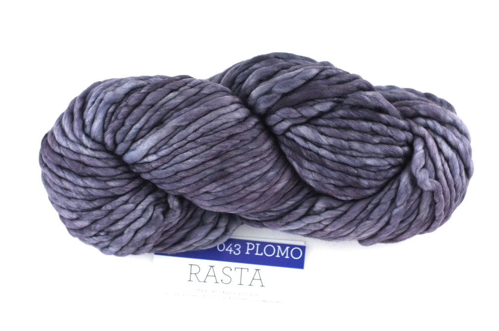 Malabrigo Rasta in color Plomo, Merino Wool Super Bulky Knitting Yarn, gray shades, #043 by Red Beauty Textiles