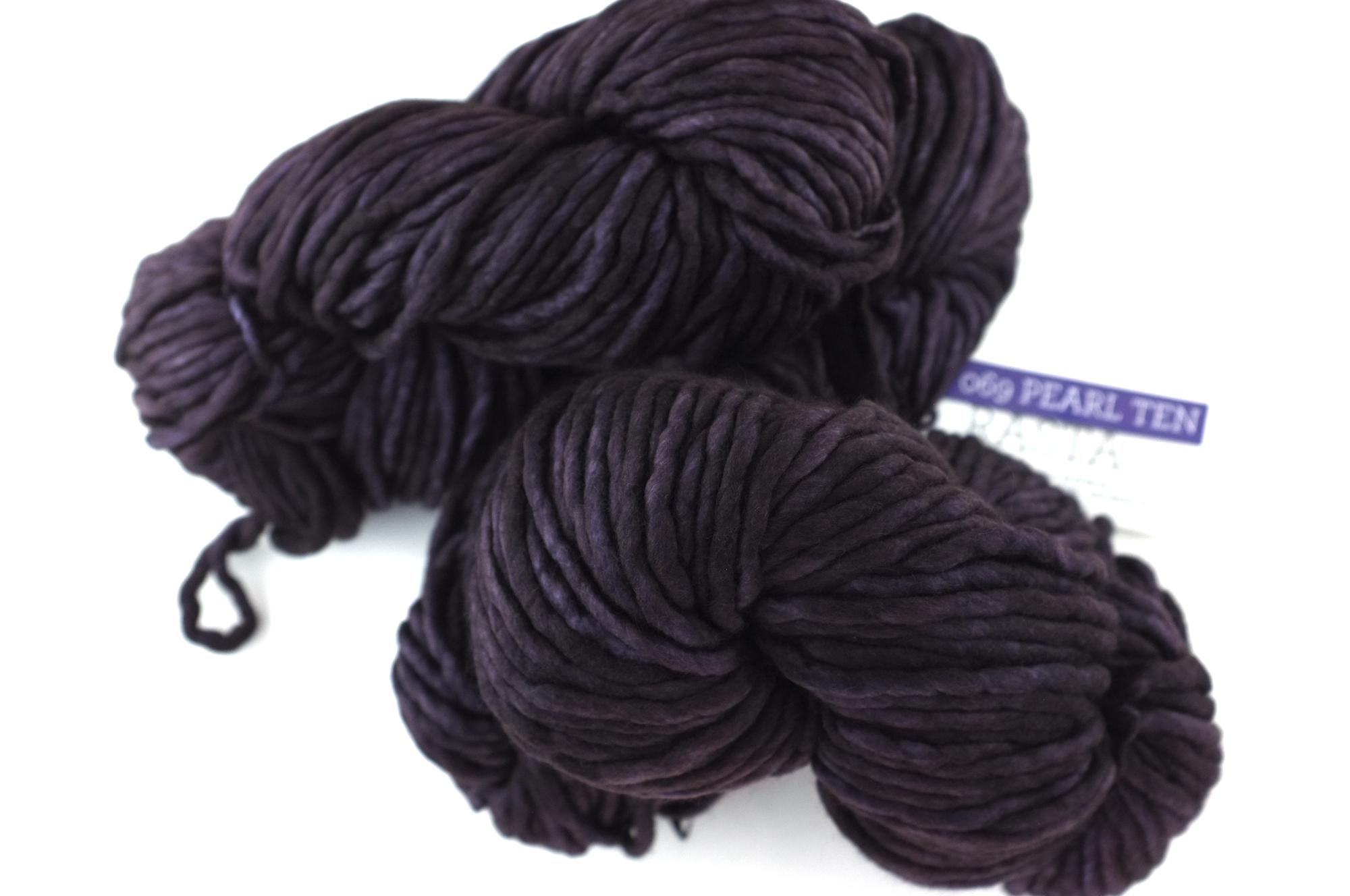 Malabrigo Rasta in color Pearl Ten, Merino Wool Super Bulky Knitting Yarn, deepest gray-eggplant, #069 by Red Beauty Textiles