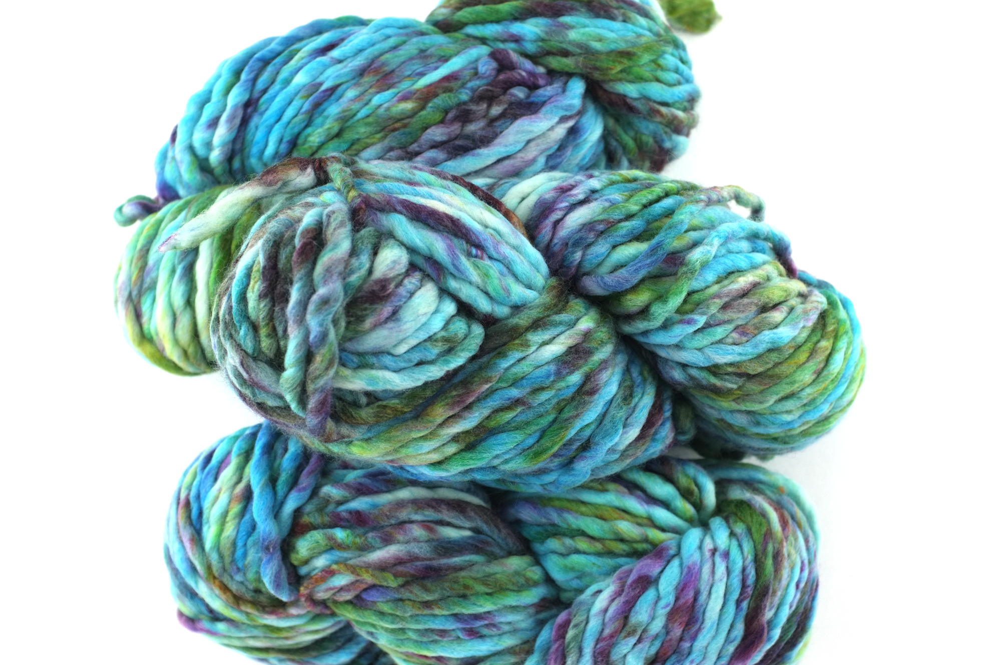 Malabrigo Rasta in color Boomerang, Super Bulky Merino Wool Knitting Yarn, turquoise, aqua, purple, #197 by Red Beauty Textiles