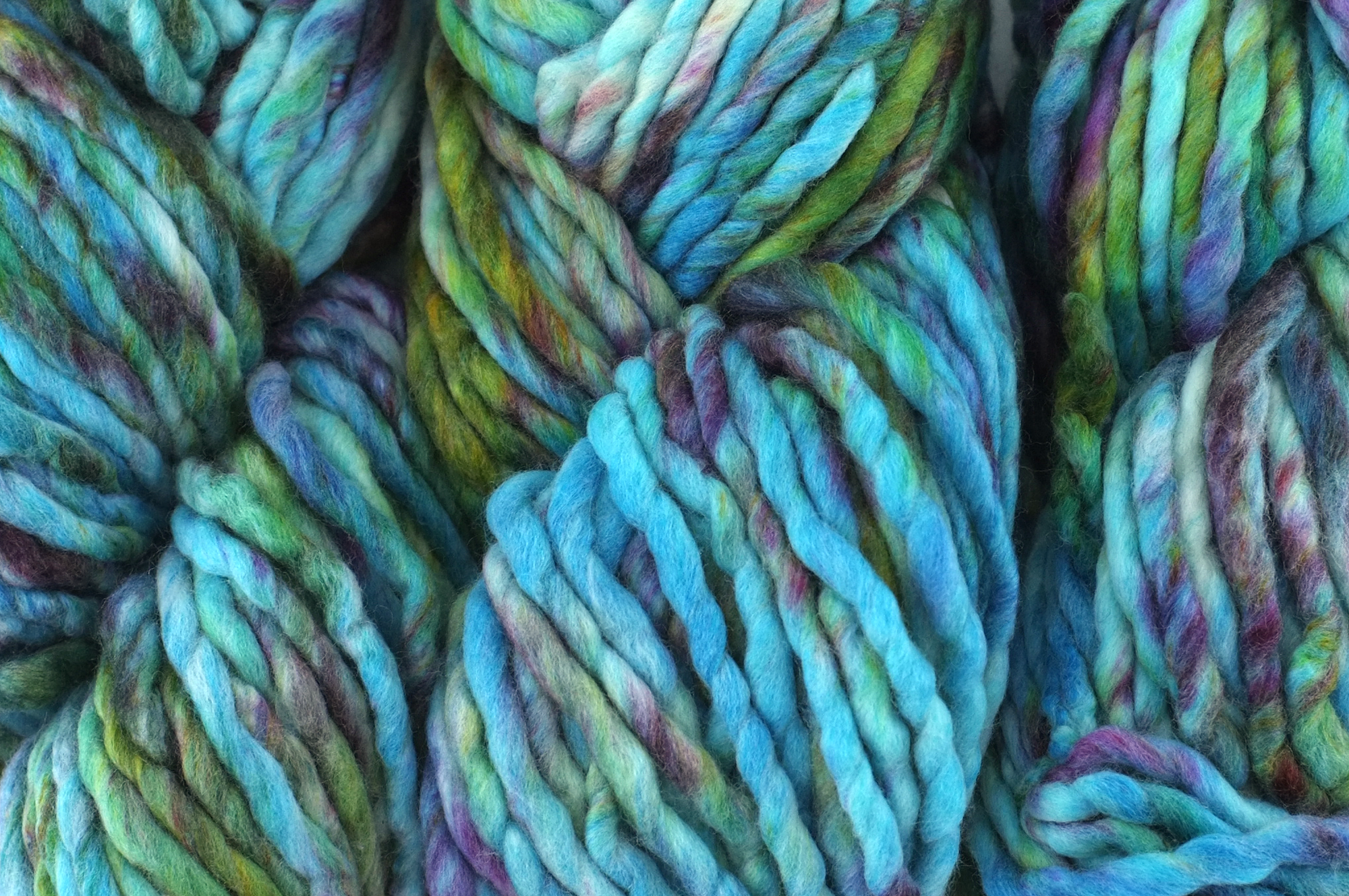 Malabrigo Rasta in color Boomerang, Super Bulky Merino Wool Knitting Yarn, turquoise, aqua, purple, #197 by Red Beauty Textiles