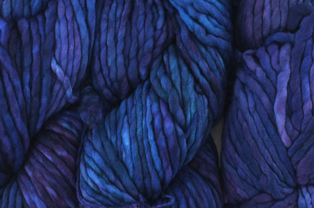 Malabrigo Rasta in color Whale's Road, Super Bulky Merino Wool Knitting Yarn, dark blues, purples, #247 by Red Beauty Textiles