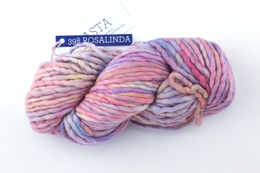 Malabrigo Rasta in color Rosalinda, Super Bulky Merino Wool Knitting Yarn, pastel pinks, peaches, #398 by Red Beauty Textiles