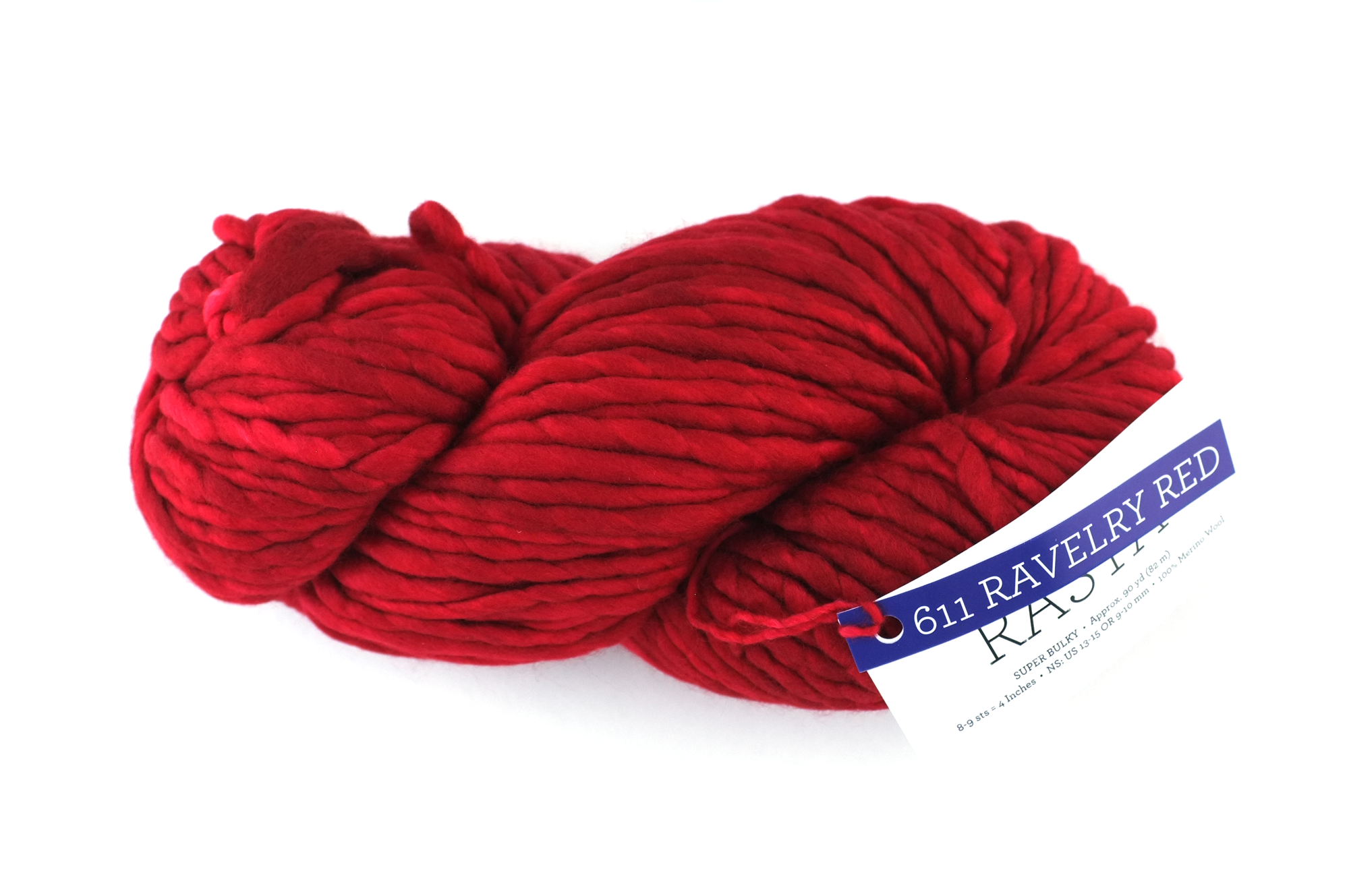 Malabrigo Rasta in color Ravelry Red, Merino Wool Super Bulky Knitting Yarn, classic red, #611 - Red Beauty Textiles