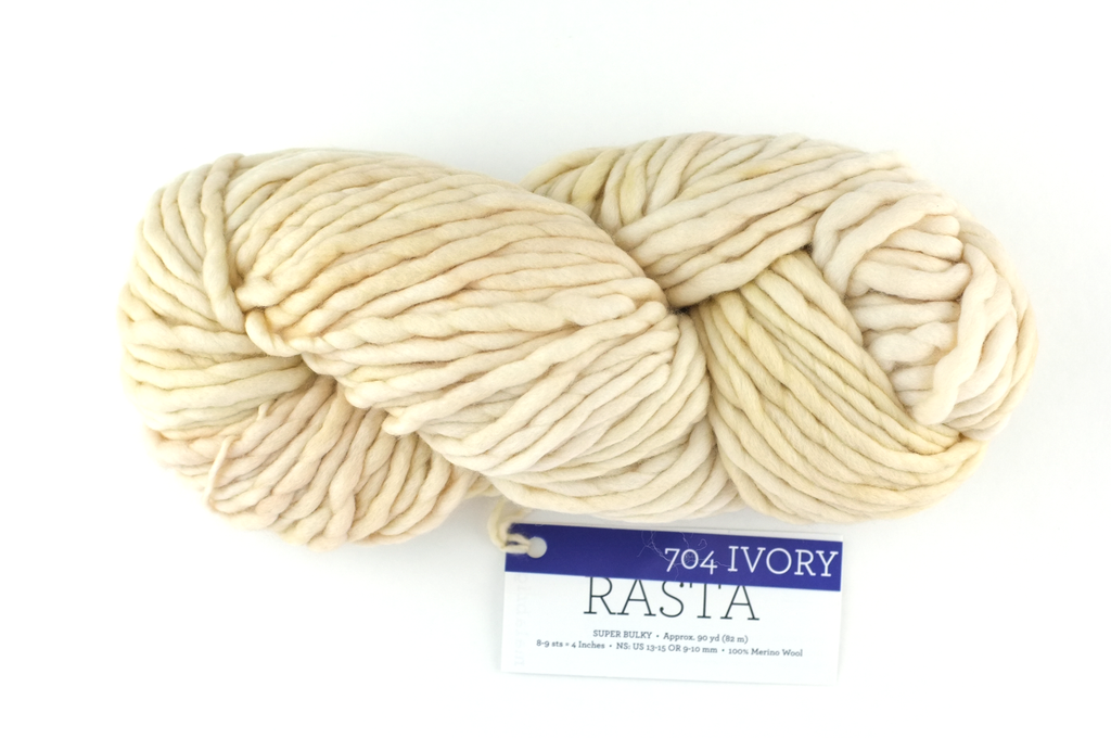 Malabrigo Rasta in color Ivory, Super Bulky Merino Wool Knitting Yarn, warm buttery shade, #704 - Red Beauty Textiles