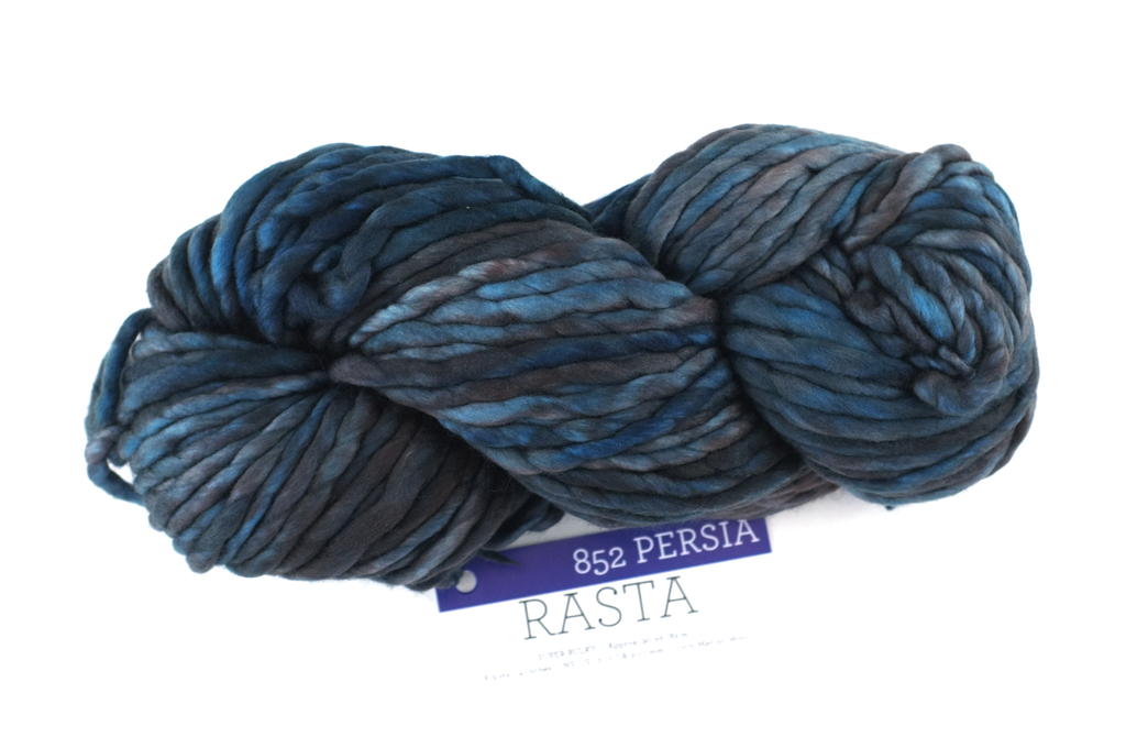 Malabrigo Rasta in color Persia, Super Bulky Merino Wool Knitting Yarn, subtle blue with gray, #852 - Red Beauty Textiles