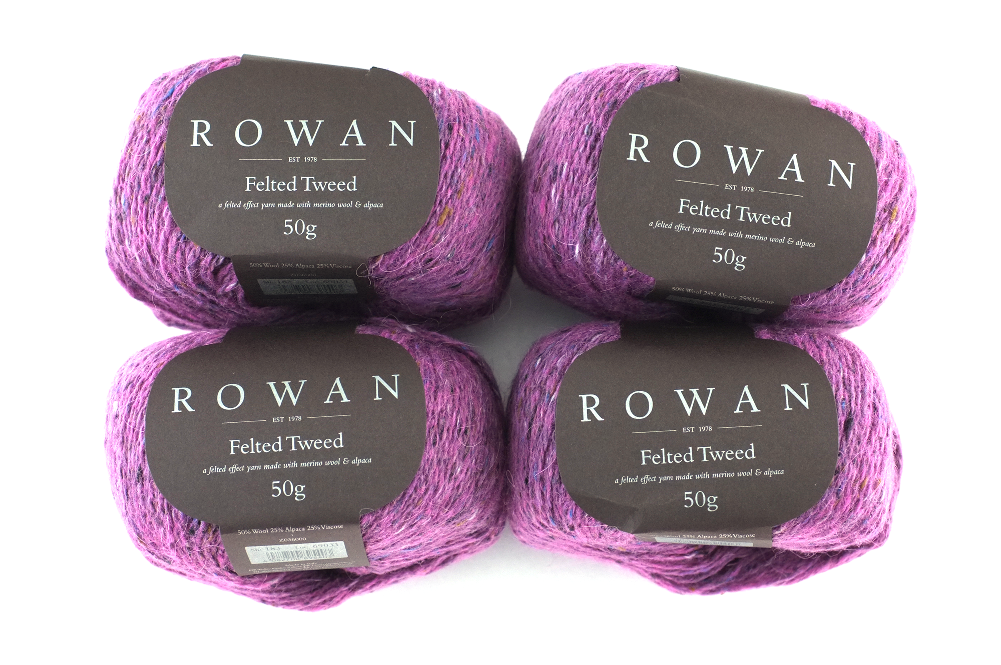 Rowan Felted Tweed Peony 183, magenta pink, merino, alpaca, viscose knitting yarn by Red Beauty Textiles