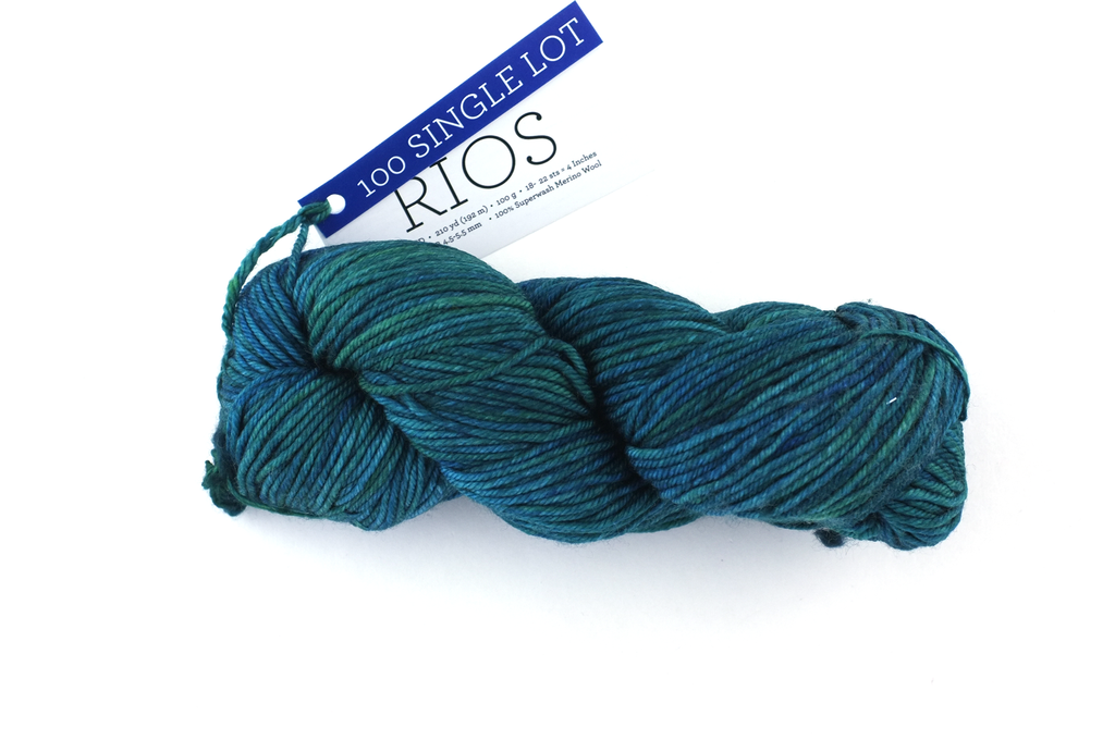 Malabrigo Rios sample sale, mallard green, Merino Wool Worsted Weight Knitting Yarn, single lot sale by Red Beauty Textiles
