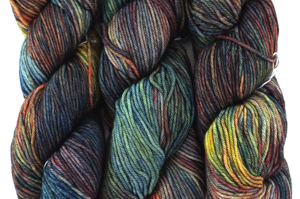 Malabrigo Rios in color Pocion, Worsted Weight Merino Superwash Wool Knitting Yarn, gray, navy, wheat, brick, #139 by Red Beauty Textiles