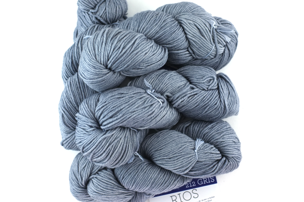 Malabrigo Rios in color Gris, Merino Wool Worsted Weight Superwash Knitting Yarn, light gray, #212 by Red Beauty Textiles