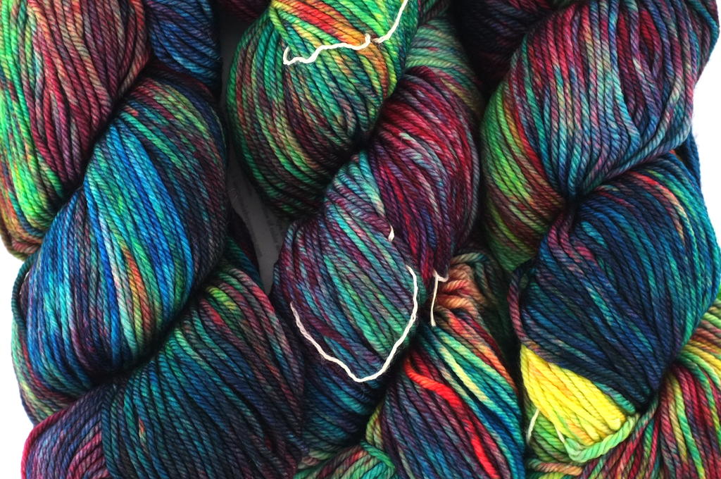 Malabrigo Rios in color Camaleon, Worsted Weight Superwash Merino Wool Knitting Yarn, deep rainbow shades, #684 by Red Beauty Textiles