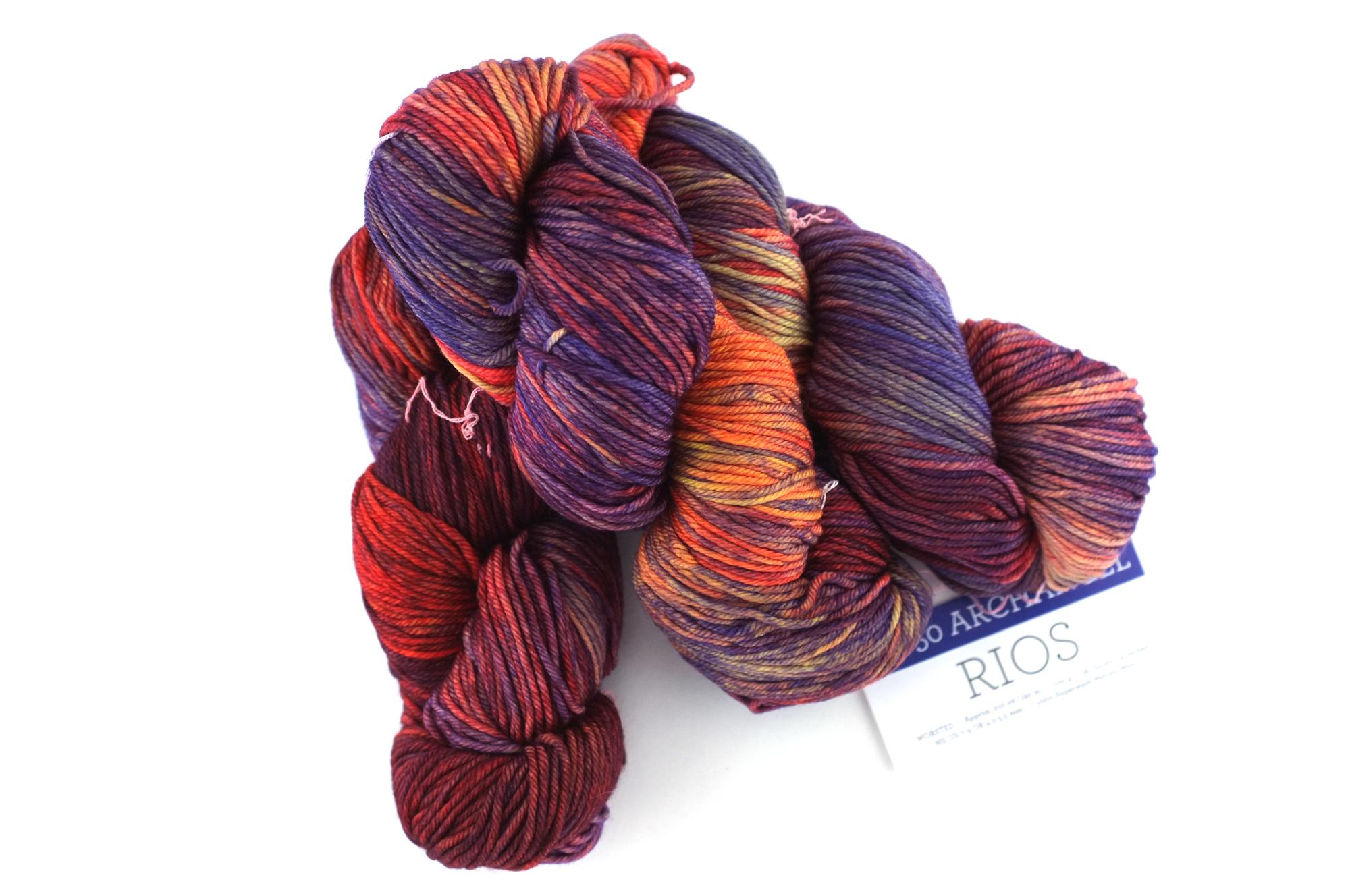 Malabrigo Rios in color Archangel, Worsted Weight Superwash Merino Wool Knitting Yarn, purple, vermilion, #850 by Red Beauty Textiles