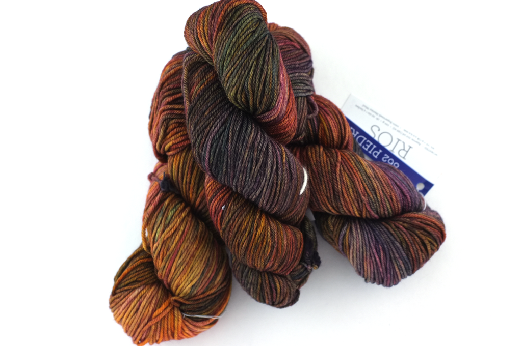 Malabrigo Rios in color Piedras, Worsted Weight Superwash Merino Wool Knitting Yarn, rust, sunset, #862 by Red Beauty Textiles