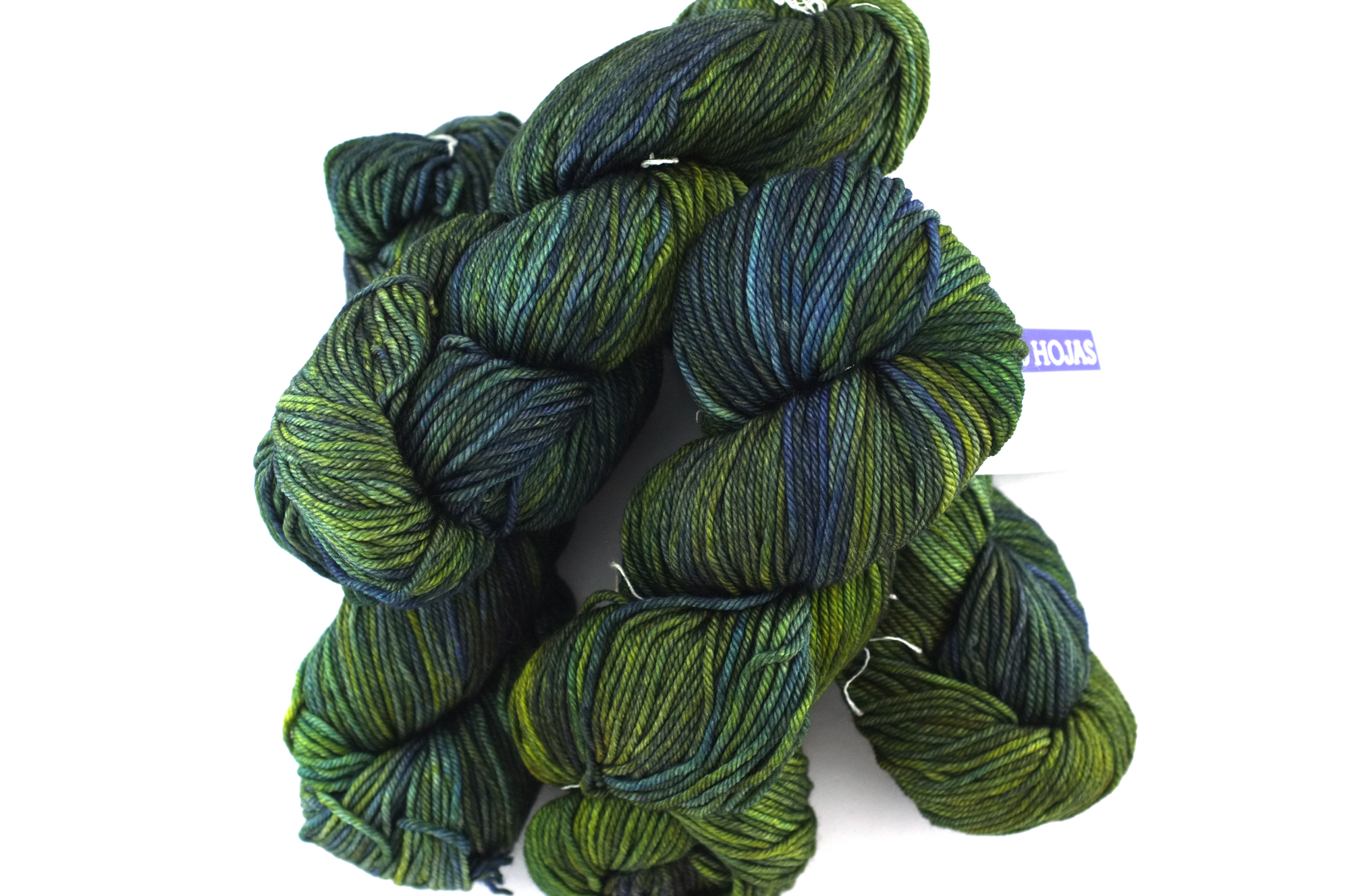 Malabrigo Rios in color Hojas, Merino Wool Worsted Weight Knitting Yarn, leafy greens, #880 by Red Beauty Textiles