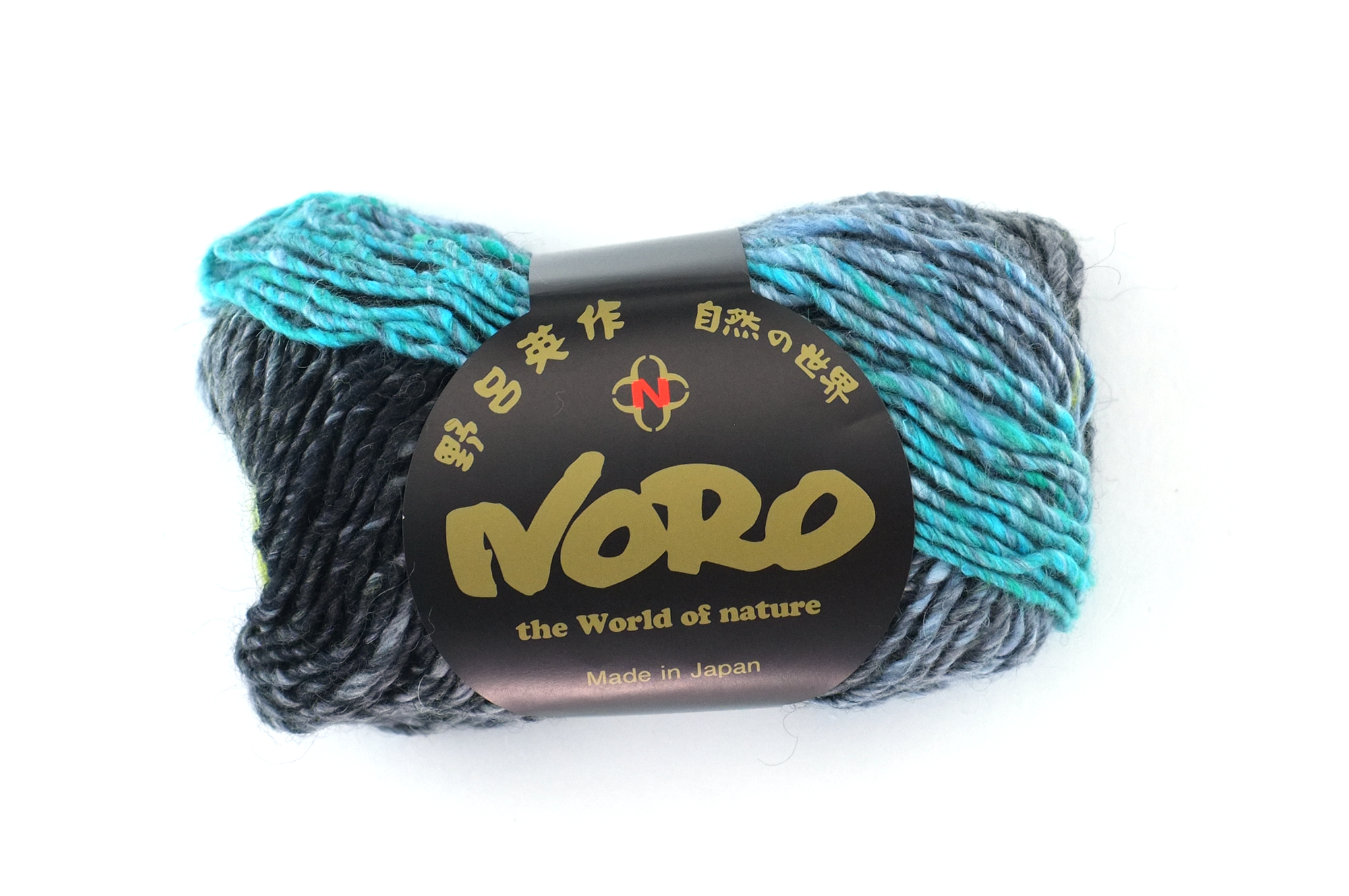 Noro Silk Garden Color 516, silk mohair wool aran weight knitting yarn, yellow, lime, turquoise, grays by Red Beauty Textiles