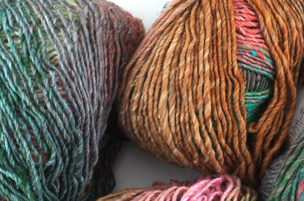 Noro Silk Garden Lite Color 2083, DK Weight, Silk Mohair Wool Knitting Yarn, rusty peach, teal by Red Beauty Textiles