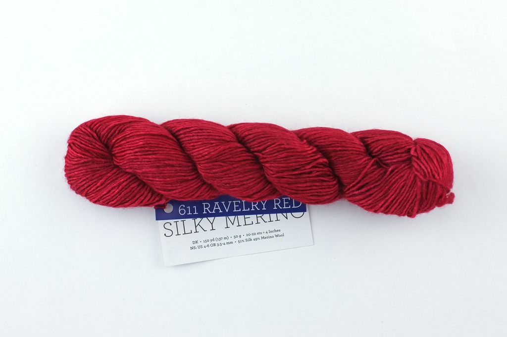 Malabrigo Silky Merino in color Ravelry Red, DK Weight Silk and Merino Wool Knitting Yarn, red, #611 - Red Beauty Textiles