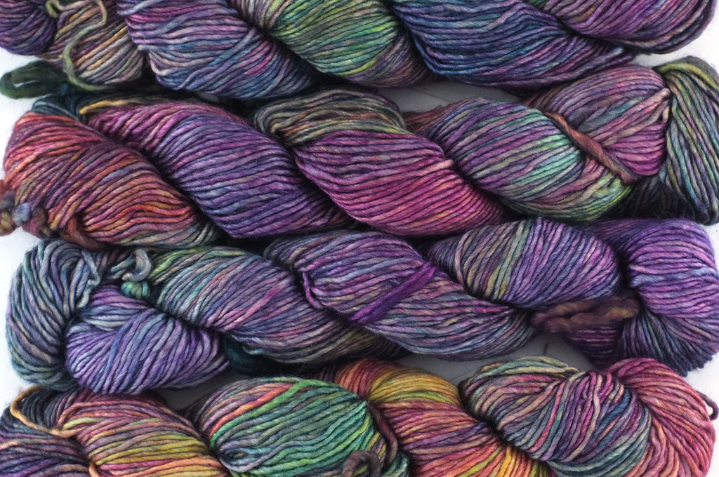Malabrigo Silky Merino in color Arco Iris, DK Weight Silk and Merino Wool Knitting Yarn, rainbow, #866 - Red Beauty Textiles