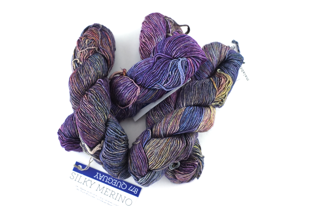Malabrigo Silky Merino in color Queguay, DK Weight Silk and Merino Wool Knitting Yarn, soft purples, #877 by Red Beauty Textiles