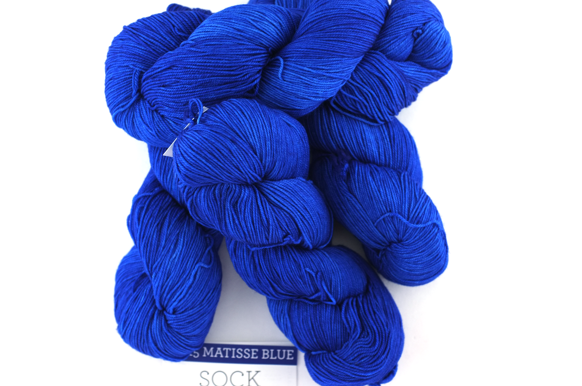 Malabrigo Sock in color Matisse Blue, Fingering Weight Merino Wool Knitting Yarn, intense electric blue, #415 by Red Beauty Textiles