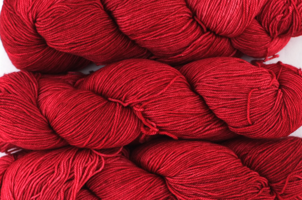 Malabrigo Sock, color Ravelry Red, merino knitting yarn, pure red, #611 - Red Beauty Textiles