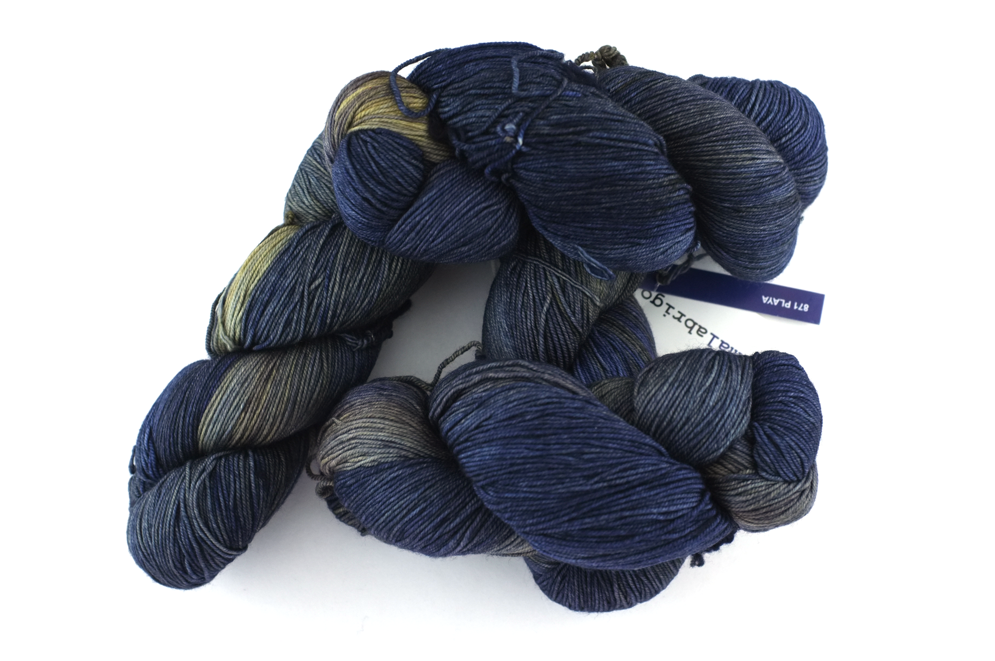 Malabrigo Sock in color Playa, Fingering Weight Merino Wool Knitting Yarn, grays and blues, #871 by Red Beauty Textiles