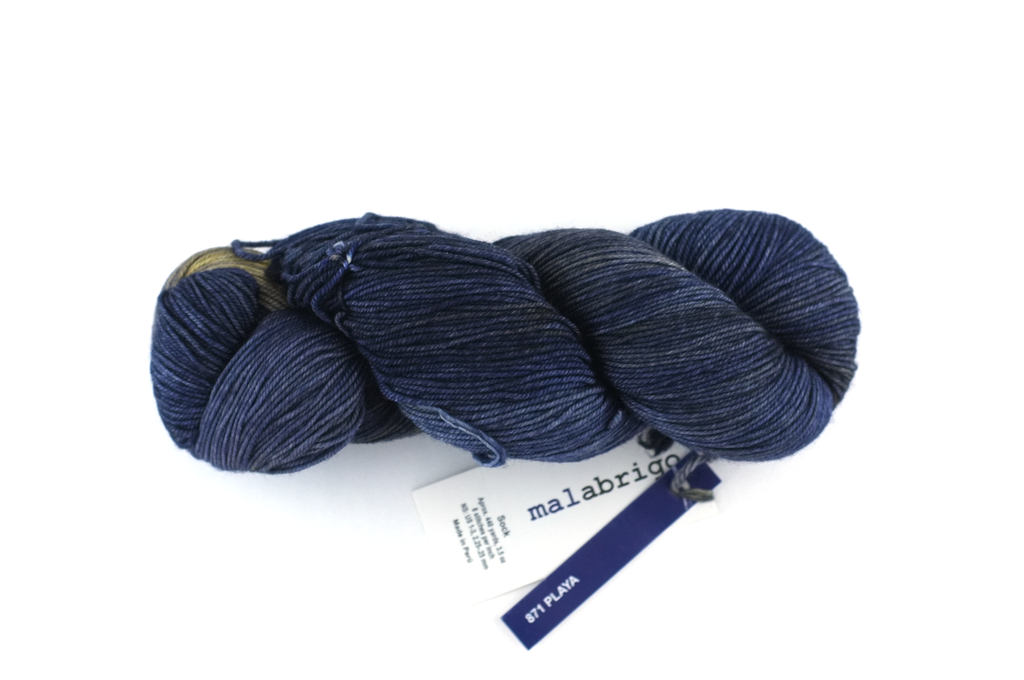 Malabrigo Sock in color Playa, Fingering Weight Merino Wool Knitting Yarn, grays and blues, #871 by Red Beauty Textiles