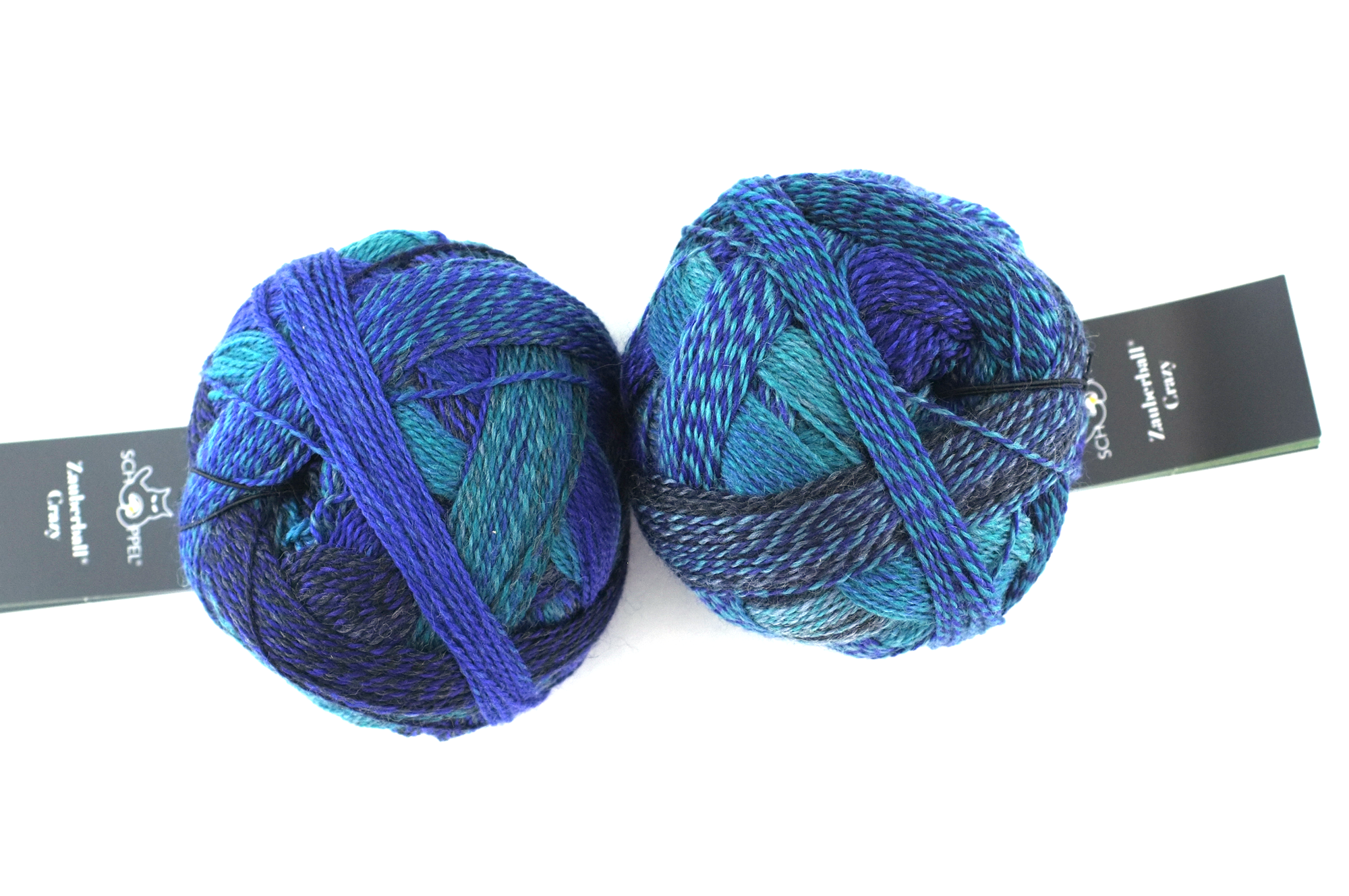 Crazy Zauberball, self striping sock yarn, color 1511 Submarine, fingering weight yarn, purple, teal by Red Beauty Textiles