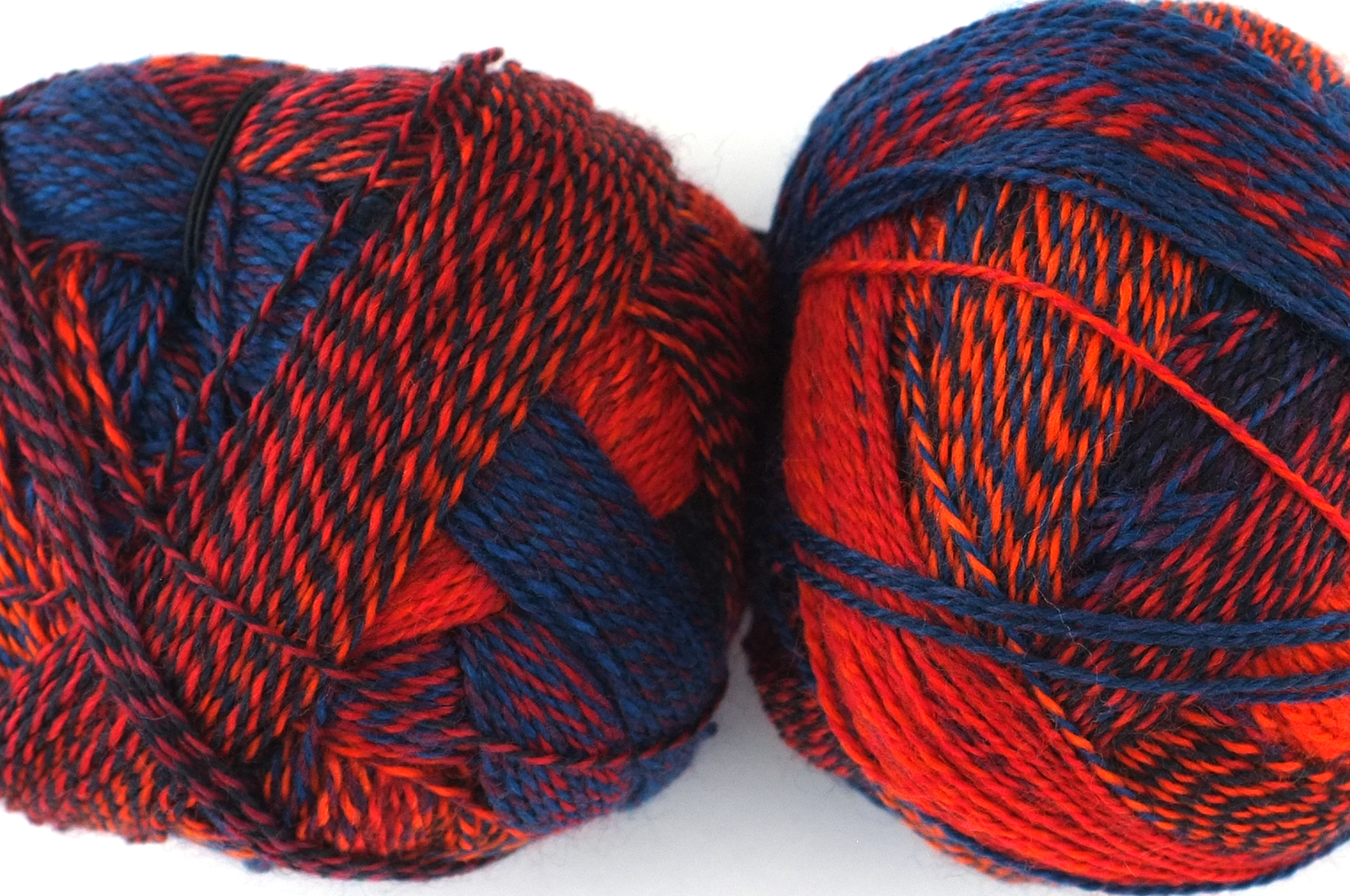 Crazy Zauberball, self striping sock yarn, color 1537, Autumn Sun, fingering weight yarn, red, blue by Red Beauty Textiles