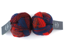 Crazy Zauberball, self striping sock yarn, color 1537, Autumn Sun, fingering weight yarn, red, blue by Red Beauty Textiles