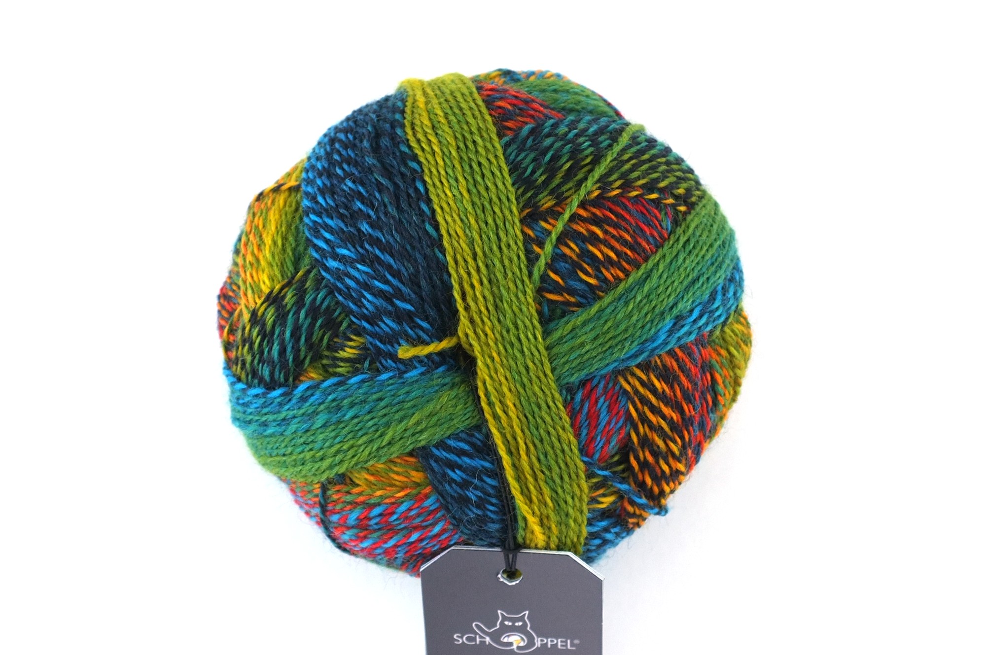 Crazy Zauberball, self striping sock yarn, color 1564, Fresh Fish, fingering weight yarn, red, teal