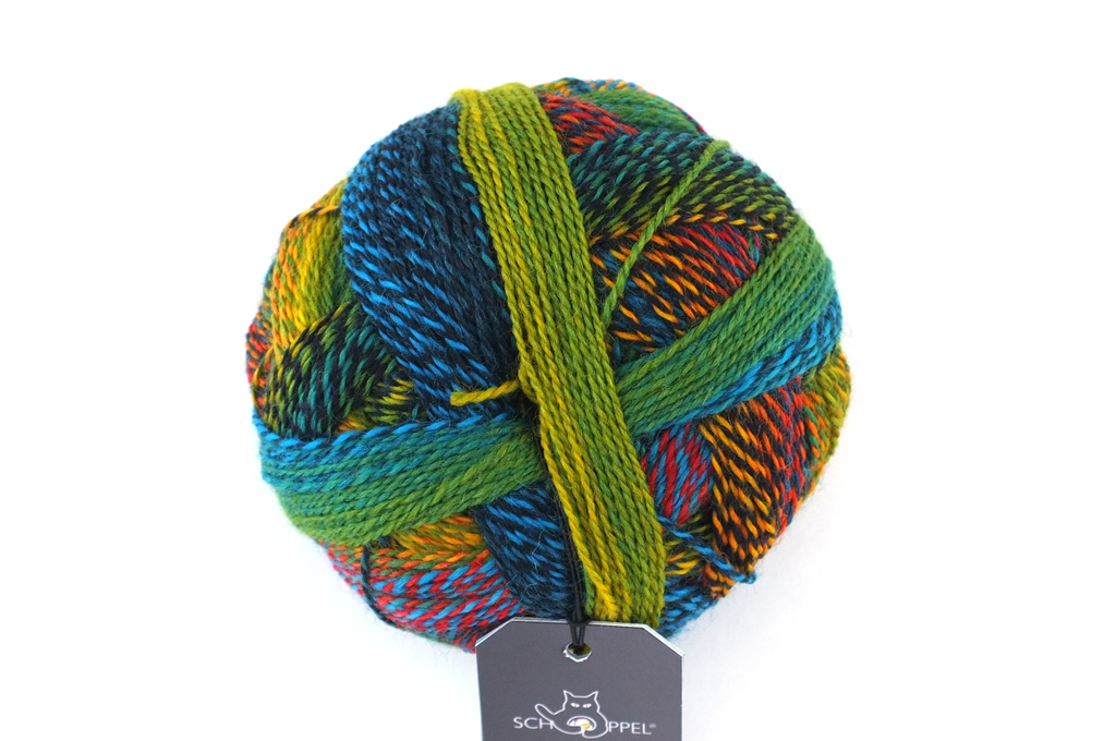 Crazy Zauberball, self striping sock yarn, color 1564, Fresh Fish, fingering weight yarn, red, teal - Red Beauty Textiles