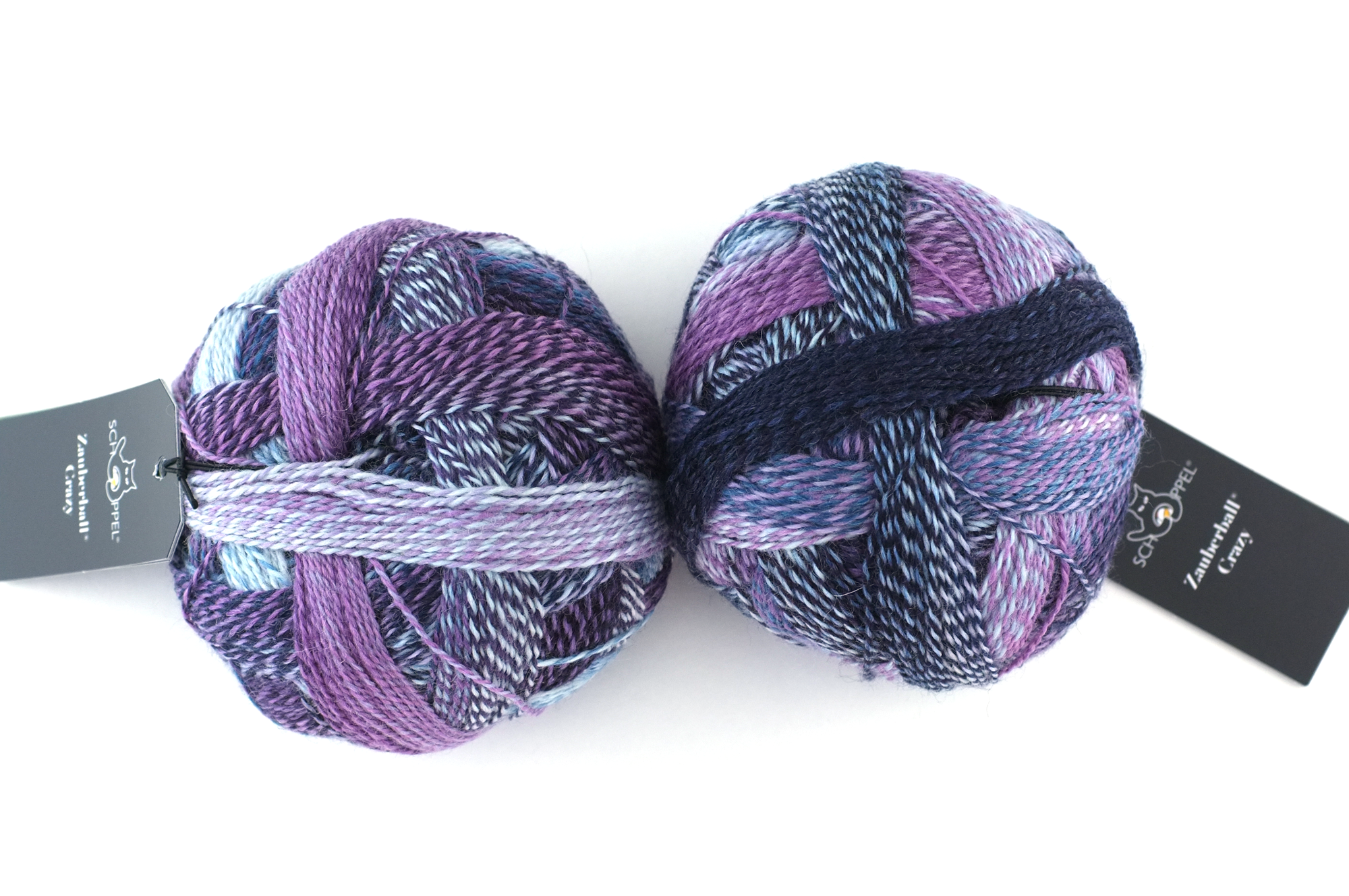 Crazy Zauberball, self striping sock yarn, color 1699 Lilac Scent, fingering weight yarn, purples by Red Beauty Textiles