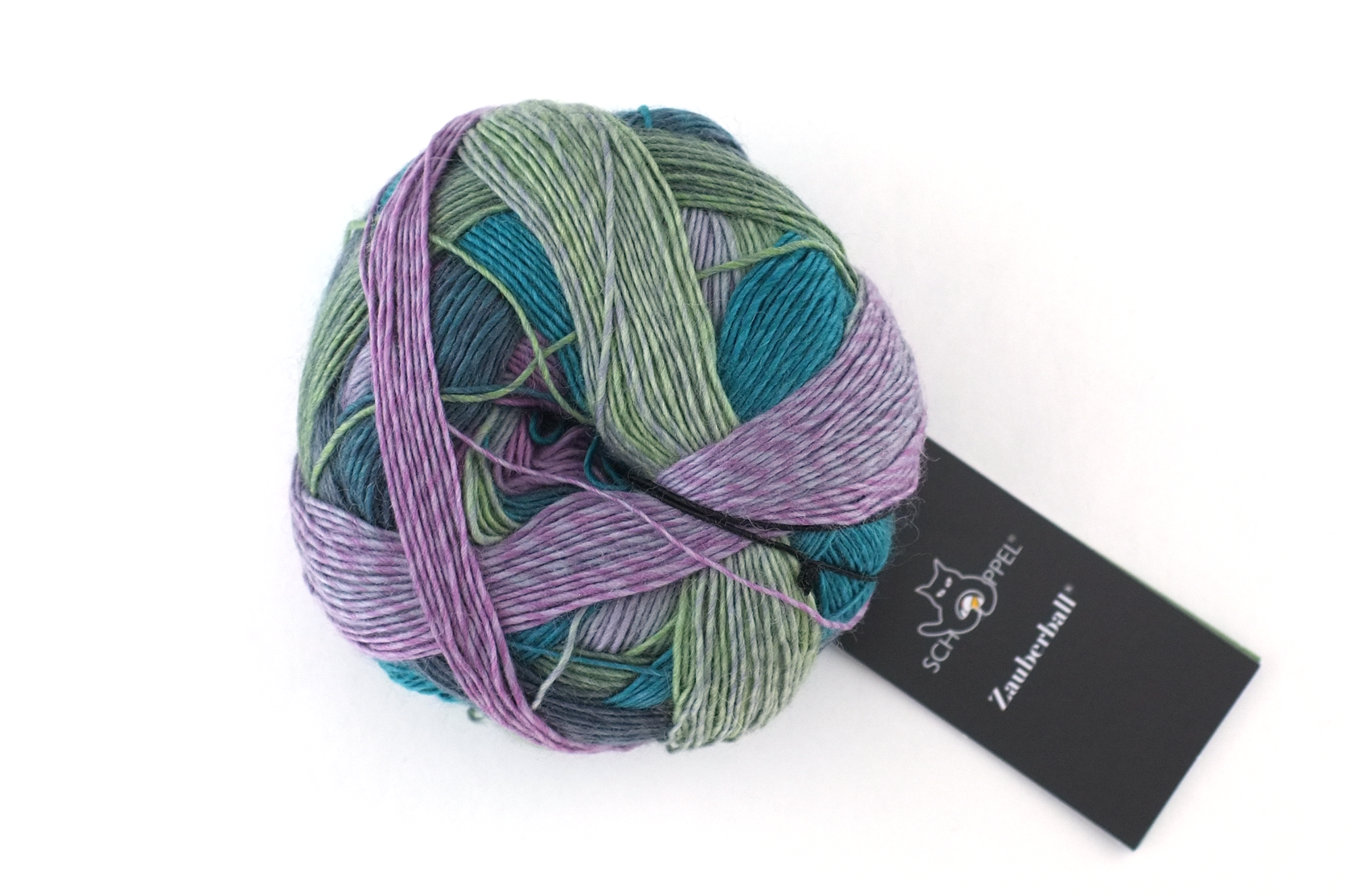 Zauberball, self striping sock yarn, color 2308 Smoking Area, fingering weight yarn, purple, teal by Red Beauty Textiles