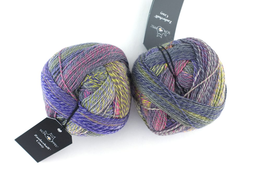 Crazy Zauberball, self striping sock yarn, color 2514, Secret Council, fingering weight yarn, purple, pink