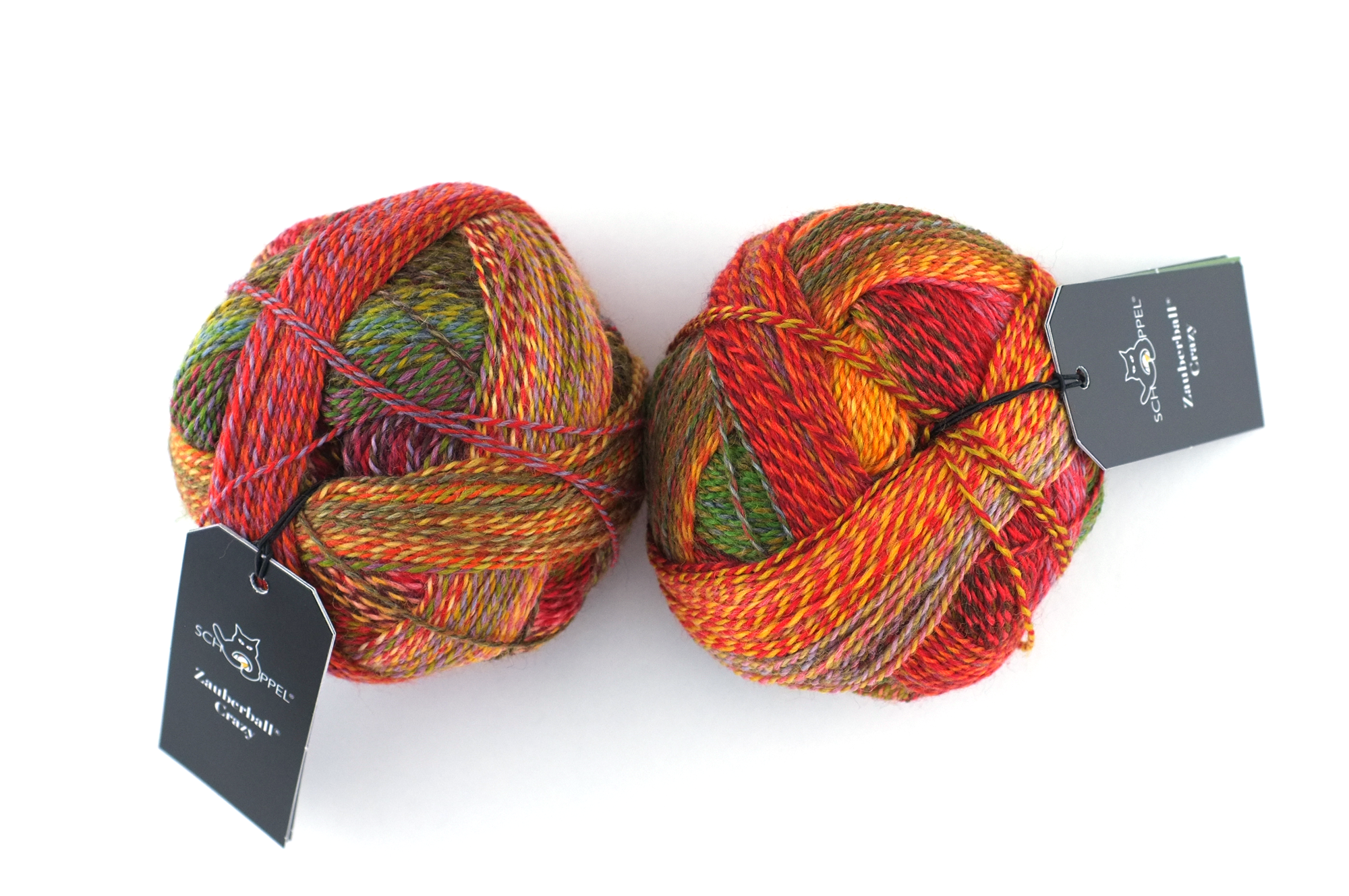 Crazy Zauberball, self striping sock yarn, color 2516, Evening Hour, fingering weight yarn, reds, greens by Red Beauty Textiles