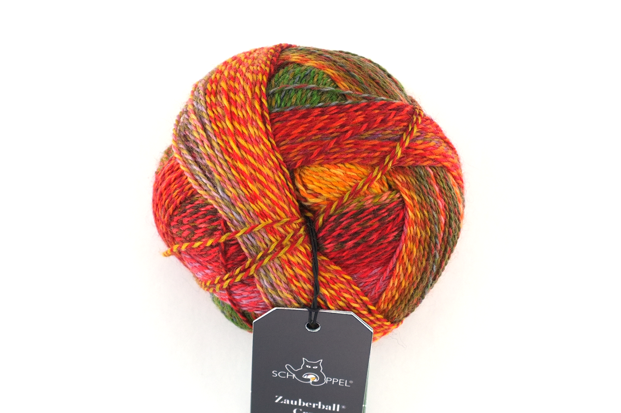 Crazy Zauberball, self striping sock yarn, color 2516, Evening Hour, fingering weight yarn, reds, greens by Red Beauty Textiles