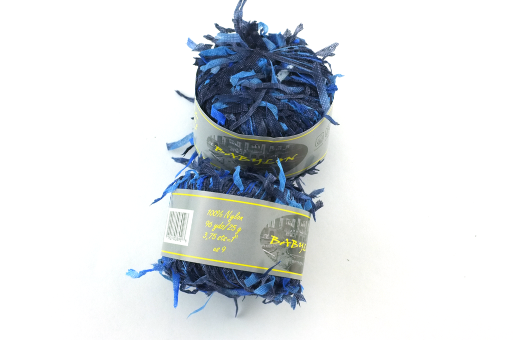 Babylon in Blue, novelty flag yarn by Red Beauty Textiles