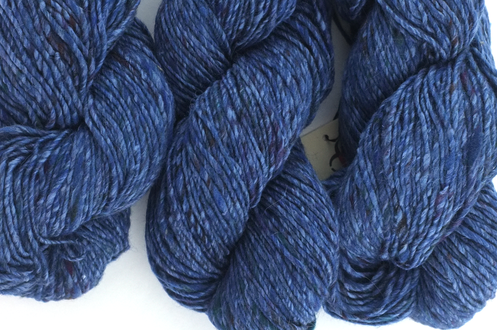 Noro Madara Color 18, wool silk alpaca, worsted weight knitting yarn, blue tweed