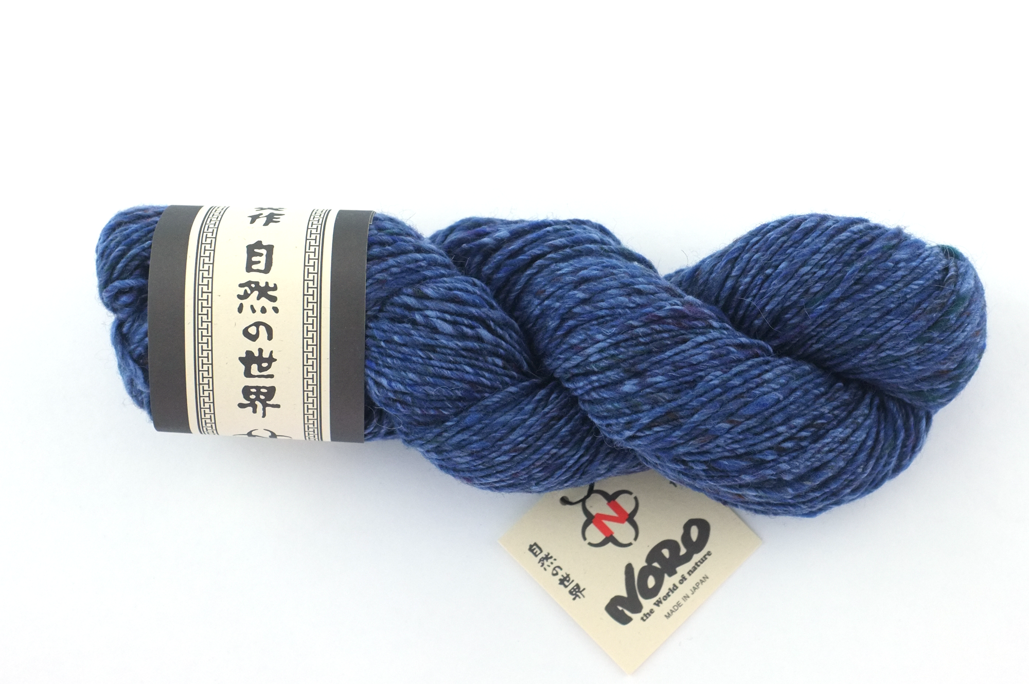 Noro Madara Color 18, wool silk alpaca, worsted weight knitting yarn, blue tweed