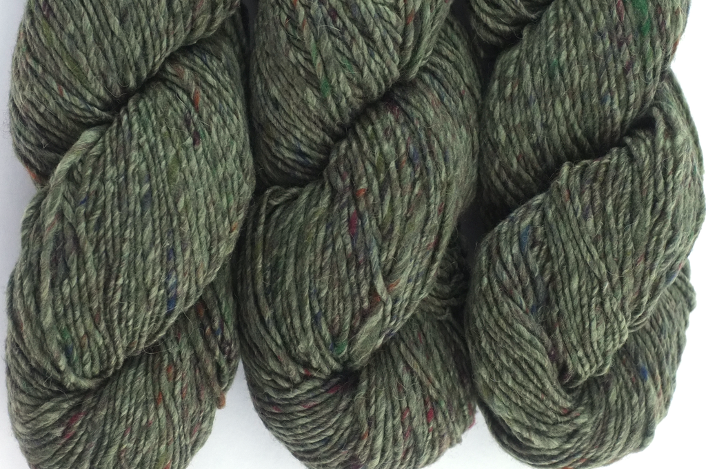 Noro Madara Color 20, wool silk alpaca, worsted weight knitting yarn, army green tweed by Red Beauty Textiles