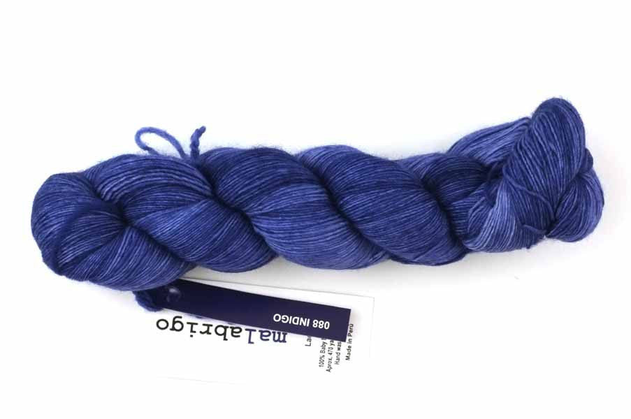 Malabrigo Lace in color Indigo, Lace Weight Merino Wool Knitting Yarn, deepest blue, #088 - Red Beauty Textiles